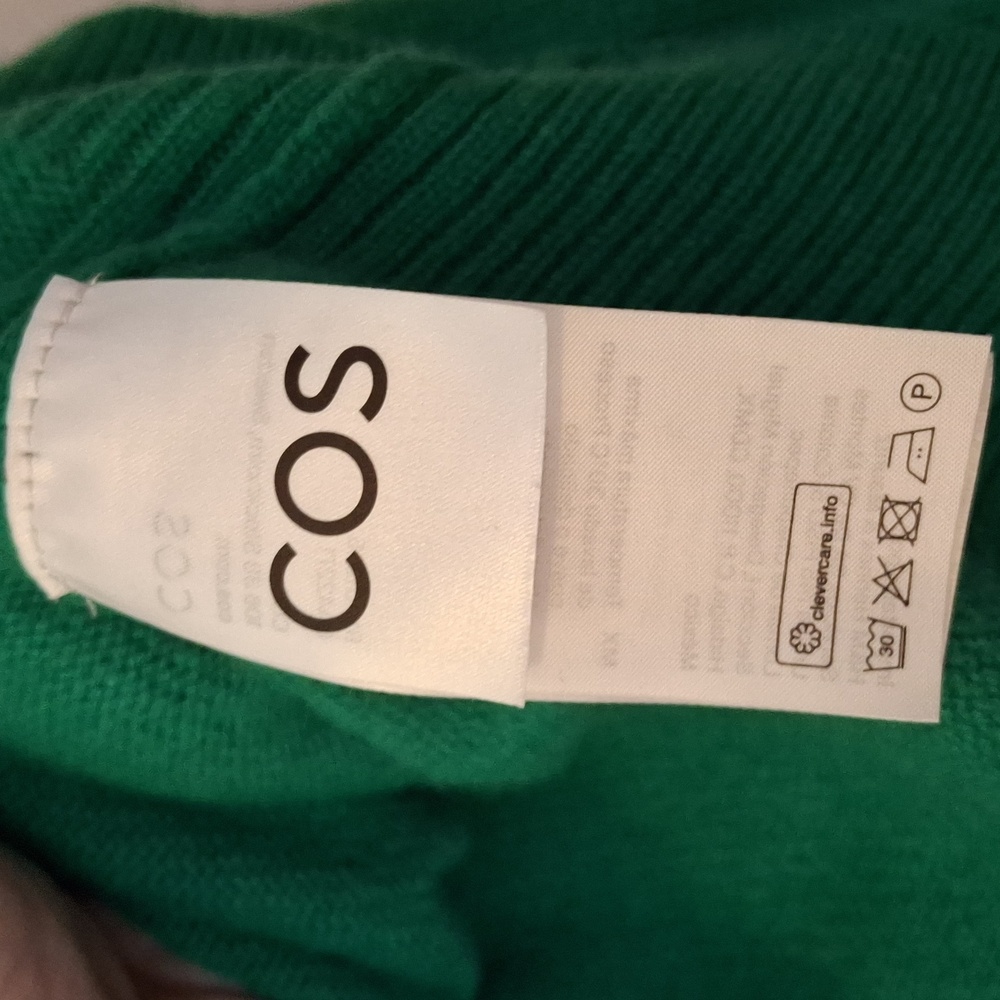NEW COS Cashmere Sweater Jumper Bright Green Size L! VERY RARE COLOR!!! - Picture 11 of 13